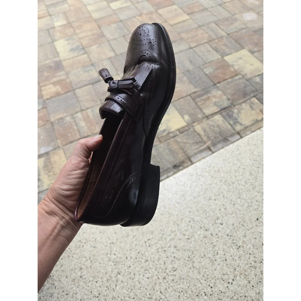 Bostonian Classics Mens Loafers Sz 7.5 Burgundy Leather First Flex Vibram Kiltie